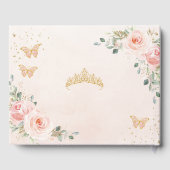 Blush Roze Bloemen Vlinders Goud Quinceanera Gastenboek (Achterkant)