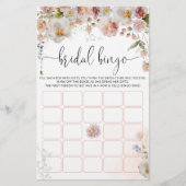 Blush Roze Bloemen Vrijgezellenfeest Bingo Spel Ka (Voorkant)