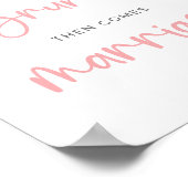 Blush Roze Bloemen Waterverf Bruids Brunch Teken Poster (Hoek)