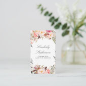 Blush Roze Bloemen Waterverf Elegant Visitekaartje (Staand voorkant)