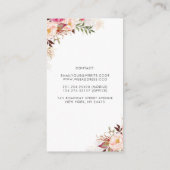 Blush Roze Bloemen Waterverf Elegant Visitekaartje (Achterkant)