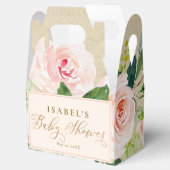 Blush Roze Bloemen Waterverf & Kraft Baby shower Bedankdoosjes (Geopend)