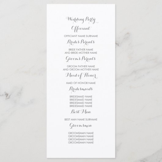 Blush Roze Bloemen Waterverf Trouwprogramma's Programmakaart (Achterkant)