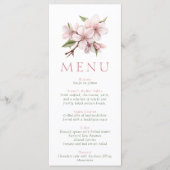 Blush Roze Bloemen Wedding Menu Kaart (Voorkant)