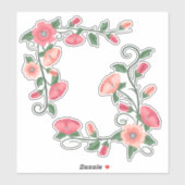 Blush roze bloemen wijnstokken sticker (Vel)