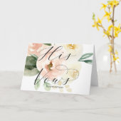 Blush roze bloemen zijn geloften bruiloft houden s kaart (Gele Bloem)