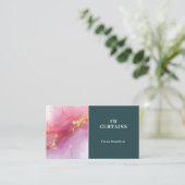  Blush Roze bloemenblauw Visitekaartje (Staand voorkant)