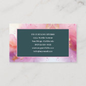  Blush Roze bloemenblauw Visitekaartje (Achterkant)