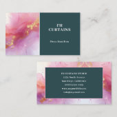  Blush Roze bloemenblauw Visitekaartje (Voorkant / Achterkant)