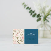  Blush Roze bloemenblauw Visitekaartje (Staand voorkant)