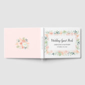 Blush roze bloemenbloesem Waterverf bruiloft Gastenboek (Volledig)