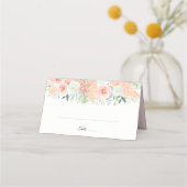Blush roze bloemenbloesem Waterverf bruiloft Plaatskaartje (Voorkant)