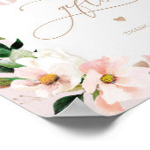 Blush roze bloemenboeken en geschenken baby shower poster (Hoek)