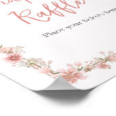Blush Roze Bloemenboog Baby shower Luier Raffle Poster (Hoek)