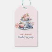  blush roze bloemenbruids thee party gunsten cadeaulabel (Voorkant)