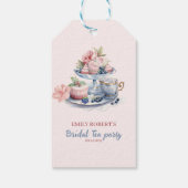  blush roze bloemenbruids thee party gunsten cadeaulabel (Achterkant)