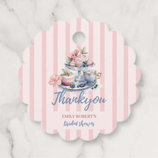  blush roze bloemenbruids theefeest bedankjes labels (Achterkant)