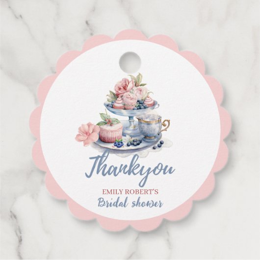  blush roze bloemenbruids theefeest bedankjes labels (Achterkant)