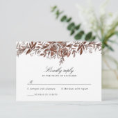 Blush roze bloemenbruiloft antwoord kaart (Staand voorkant)