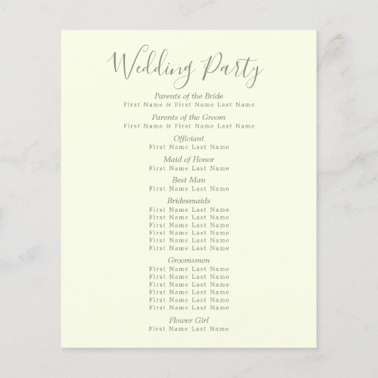 Blush roze bloemenbruiloft ceremonie programma (Achterkant)