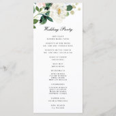 Blush roze bloemenbruiloft ceremonie programma programmakaart (Achterkant)