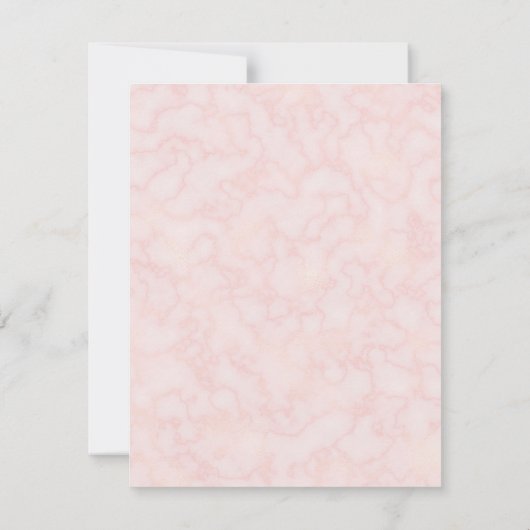 Blush roze bloemenbruiloft details kaart (Achterkant)