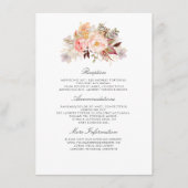 Blush roze bloemenbruiloft informatie gast informatiekaartje (Voorkant)