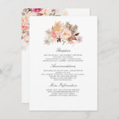 Blush roze bloemenbruiloft informatie gast informatiekaartje (Voorkant / Achterkant)
