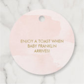 Blush roze bloemenchampagne Pop het gunst Bedankjes Labels (Achterkant)