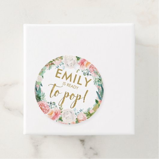 Blush roze bloemenchampagne Pop het gunst Bedankjes Labels (In situ)