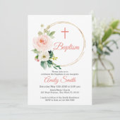 Blush roze bloemendoop kaart (Staand voorkant)