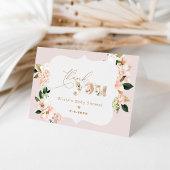 Blush roze bloemenelegant baby shower dank u bedankkaart