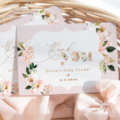 Blush roze bloemenelegant baby shower dank u kaart