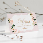 Blush roze bloemenelegant vrijgezellenfeest dank u bedankkaart