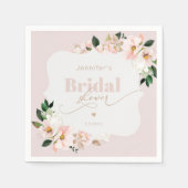 Blush roze bloemenelegant vrijgezellenfeest servet (Voorkant)