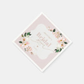 Blush roze bloemenelegant vrijgezellenfeest servet (Hoek)