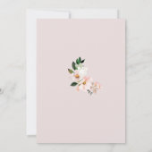 Blush roze bloemenelegante baby meisje douche kaart (Achterkant)