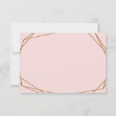 Blush roze bloemengeometrische bruiloft details ka RSVP kaartje (Achterkant)