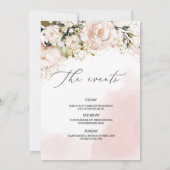 Blush roze bloemengoud boho vrijgezellenfeest kaart (Achterkant)