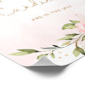 Blush roze bloemengoud raden hoeveel snoepjes poster (Hoek)