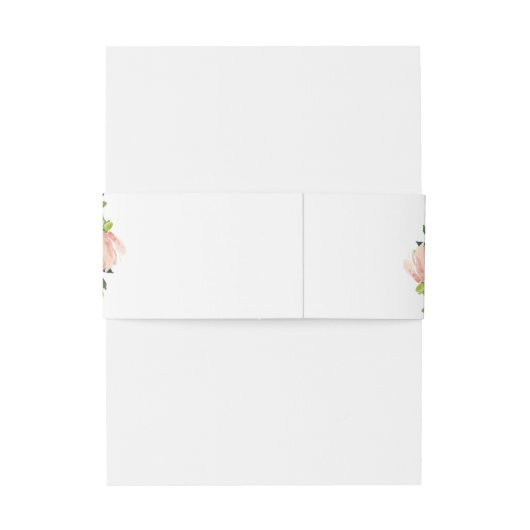 Blush roze bloemengroen bruiloft uitnodigingen wikkel (Achterkant Voorbeeld)