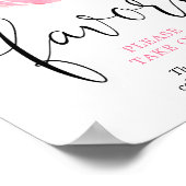 Blush roze bloemengunsten neem alsjeblieft één tek poster (Hoek)