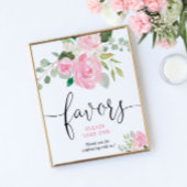 Blush roze bloemengunsten neem alsjeblieft één tek poster