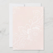 Blush roze bloemenkant bruiloft repetitie diner kaart (Achterkant)