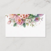 Blush Roze bloemenkonijn Baby shower Luier Raffle Informatiekaartje (Achterkant)