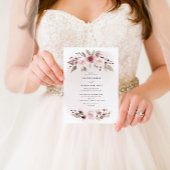 Blush roze bloemenkrans bruiloft één stuk kaart