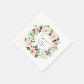 Blush roze bloemenkrans bruiloft servet (Hoek)