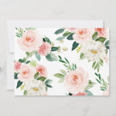 Blush roze bloemenkrans foto 1e verjaardag kaart (Achterkant)