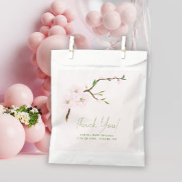 Blush roze bloemenmeisje baby shower bedankzakje