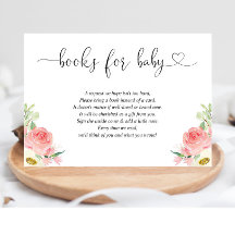 Blush roze bloemenmeisje baby shower boek aanvraag